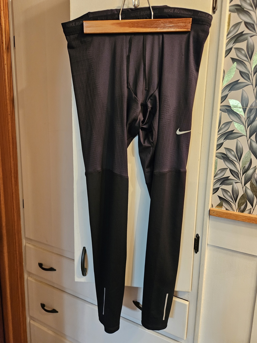 Nike Black Running Tights with Reflective Swoosh
